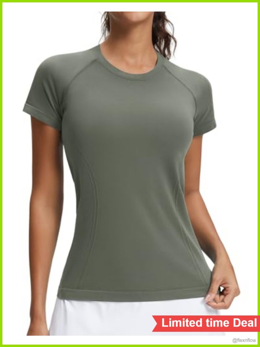 Seamless Workout Top Short Sleeve Moisture Wicking Yoga Tee Slim Fit